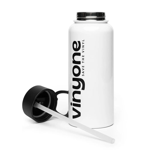 Edelstahl Trinkflasche mit Strohhalm vinyone